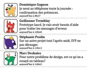 Exemple de microclavardage à l'interne